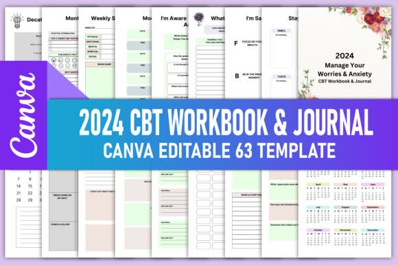 Download 2024 CBT Anxiety Journal &amp; Workbook KDP - Kdp Collection