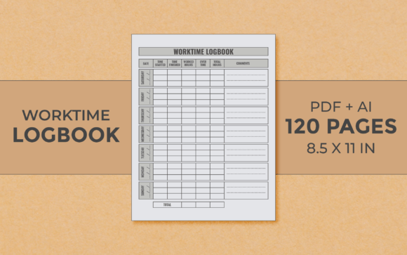 Download Worktime Logbook Editable Kdp Interior - Kdp Collection