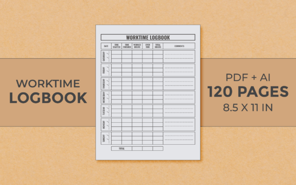 Download Worktime Logbook Editable Kdp Interior - Kdp Collection
