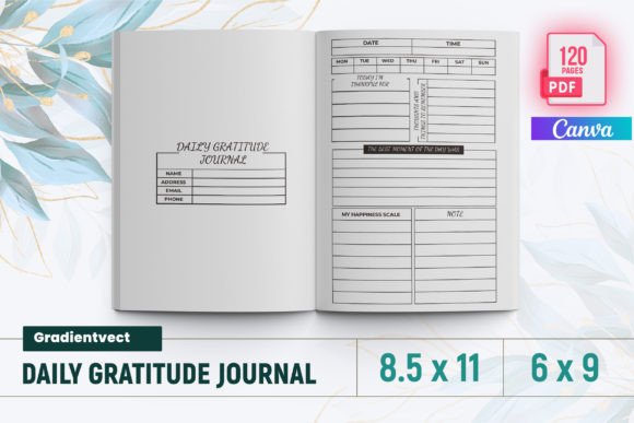 Download (KDP) Daily Gratitude Journal Canva - Kdp Collection