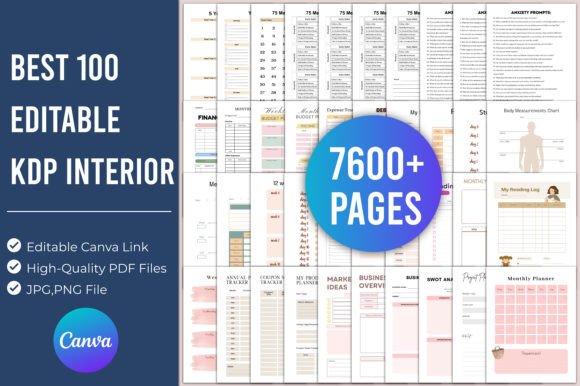 Download Best 100 Editable KDP Interior for Canva - Kdp Collection