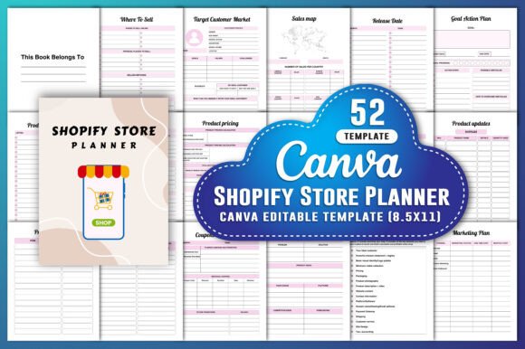 Download Shopify Store Planner Canva KDP Interior - Kdp Collection