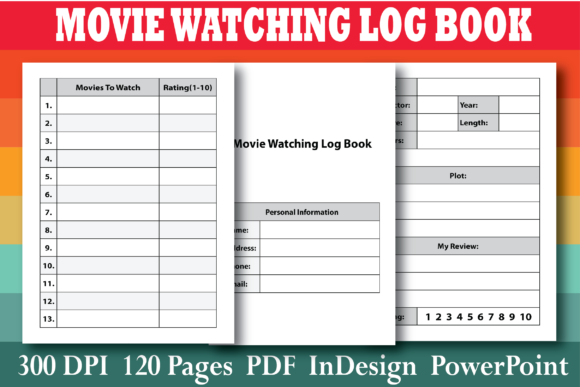 Download KDP Movie Watching Log Book Interior - Kdp Collection