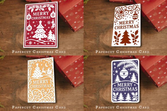 Download Papercut Christmas Card SVG Bundle - Christmas card Collection