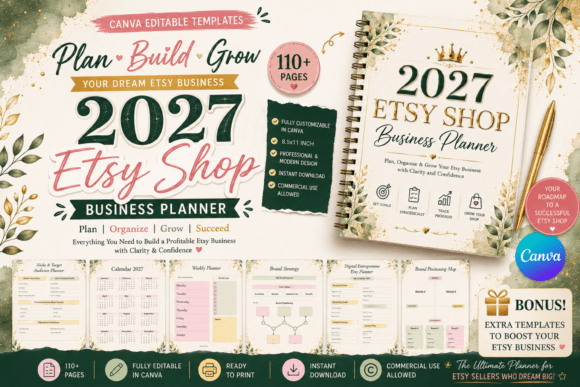 Download 2027 Etsy Shop Business Planner - Business planner Collection