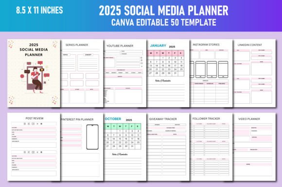 Download 2025 Social Media Planner Canva KDP - Kdp Collection