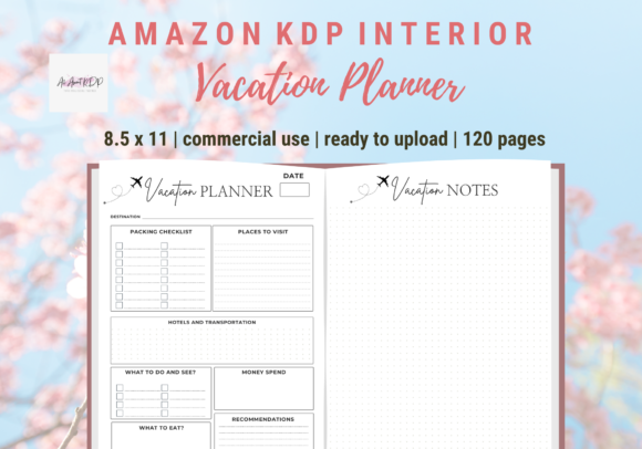Download Vacation Planner KDP Template Interior - Kdp Collection