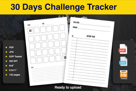 Download KDP Interior ~ 30 Days Challenge Tracker - Kdp Collection