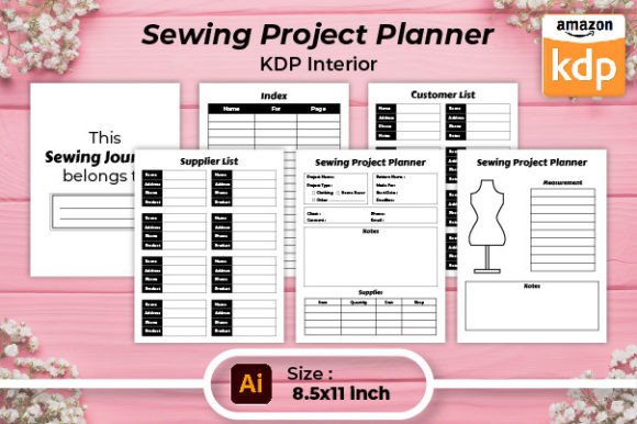 Download Sewing Project Journal Planner KDP - Kdp Collection