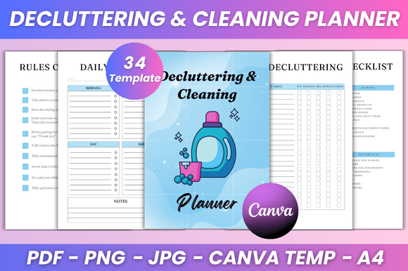 Download Decluttering &amp; Cleaning Planner Kdp - Kdp Collection