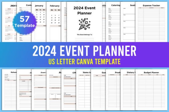 Download Editable 2024 Event Planner KDP Canva - Kdp Collection