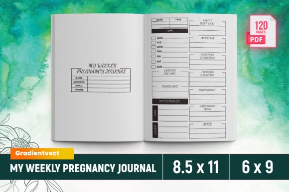 Download (KDP) My Weekly Pregnancy Journal Canva - Kdp Collection