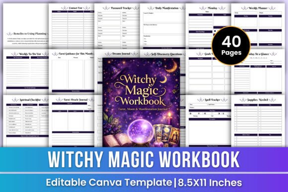 Download Witchy Magic Workbook Canva Kdp Interior - Kdp Collection