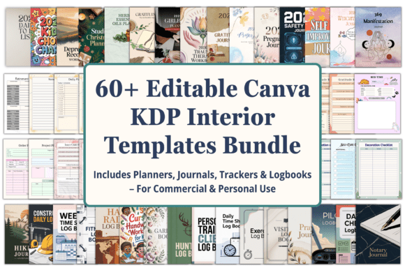 Download 60+ Editable Canva KDP Interior | Bundle - Kdp Collection