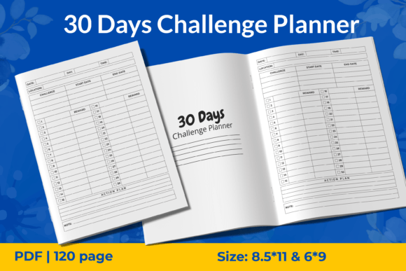 Download 30 Days Challenge Planner KDP Interiors - Kdp Collection