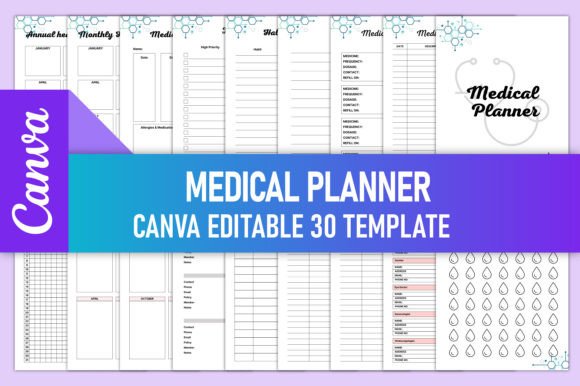 Download Editable Medical Planner for Canva KDP - Kdp Collection