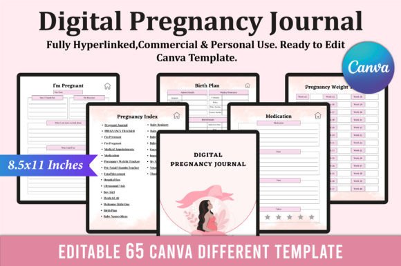 Download Editable Digital Pregnancy Journal KDP - Kdp Collection