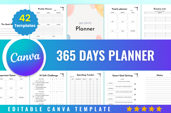 Download Editable 365 Days Planner Kdp Canva - Kdp Collection