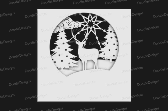 Download Deer Scene Layered Christmas Card Svg - Christmas card Collection