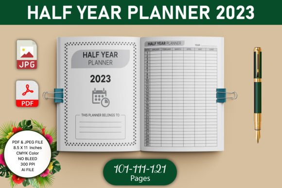 Download Half Year Planner 2023 KDP Interior - Kdp Collection