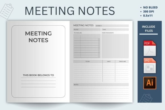 Download Meeting Notes Kdp Planner - Kdp Collection