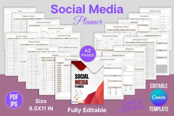 Download Social Media Planner Canva Templates KDP - Kdp Collection