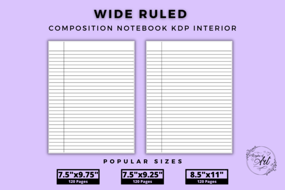 Download Wide Ruled Notebook Interior for KDP - Kdp Collection