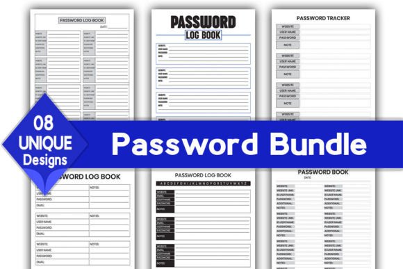 Download Password Log Book Bundle | KDP Interior - Kdp Collection