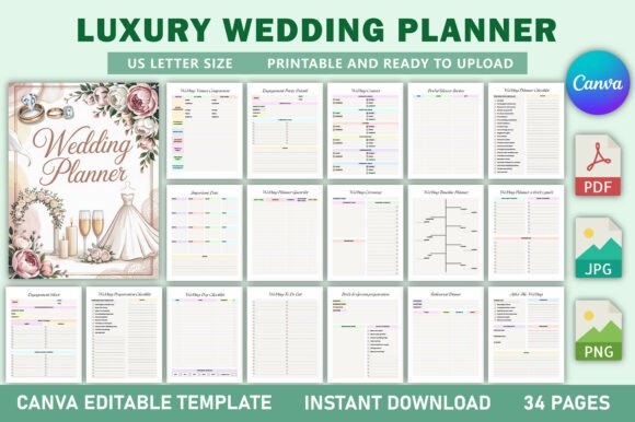Download Luxury Wedding Planner KDP Interior - Kdp Collection