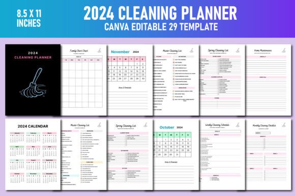 Download 2024 Cleaning Planner Canva KDP - Kdp Collection
