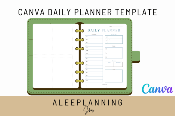Download Canva Daily Planner Page Template Blue - Planner page Collection