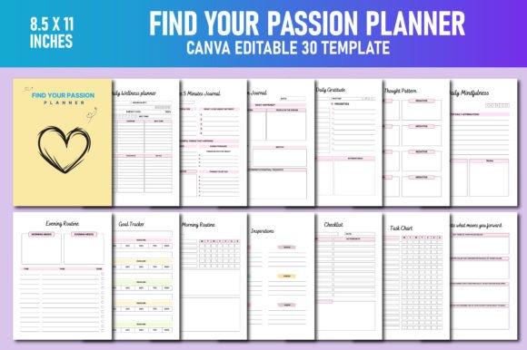 Download Find Your Passion Planner Canva KDP - Kdp Collection