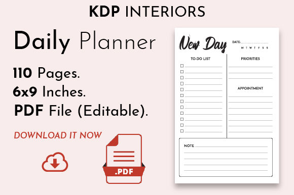 Download Undated Daily Planner [KDP Interior] - Kdp Collection