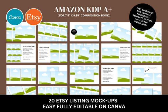 Download 20 Amazon KDP a+ Canva Mockup Bundle - Kdp Collection