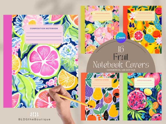 Download 16 Fruit KDP Composition Journal Covers - Kdp Collection