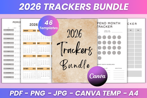 Download 2026 Trackers Bundle Kdp Interior - Kdp Collection
