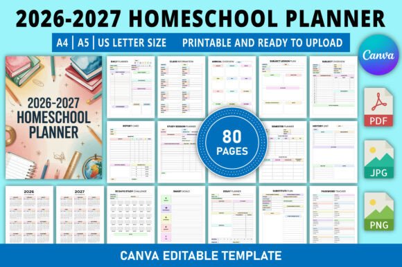 Download Editable 2026-2027 Homeschool Planner - Homeschool Collection