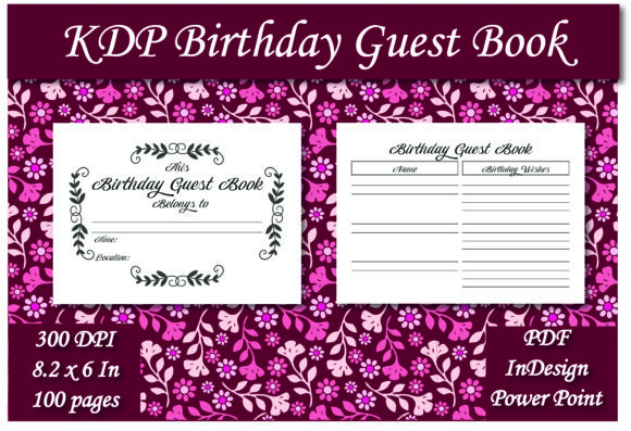 Download KDP Birthday Guest Book Interior - Kdp Collection
