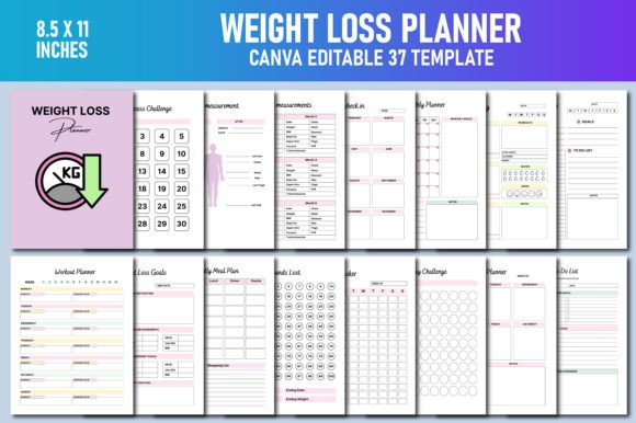 Download Weight Loss Planner Canva KDP - Kdp Collection