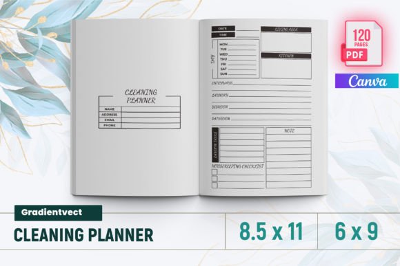 Download (KDP) Cleaning Planner Canva - Kdp Collection