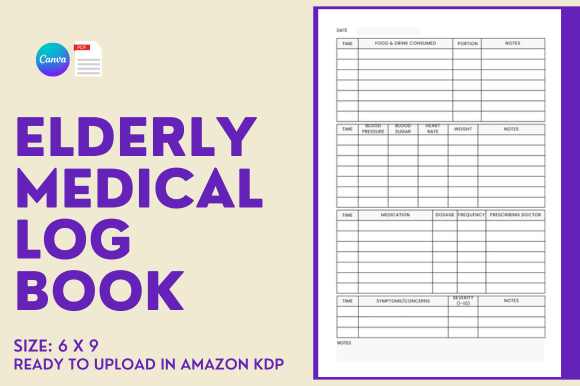 Download Elderly Medical Log Book - KDP Template - Kdp Collection