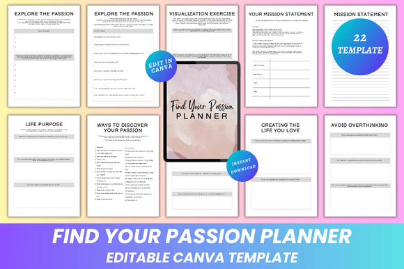 Download Find Your Passion Planner Canva KDP - Kdp Collection