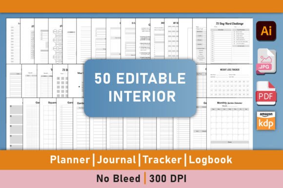 Download 50 Editable KDP Interior Bundle - Kdp Collection