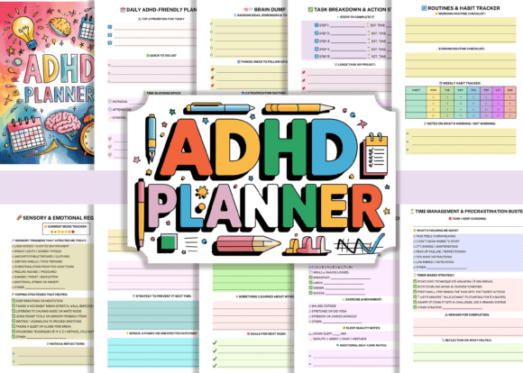Download ADHD Planner - KDP Canva Template - Kdp Collection