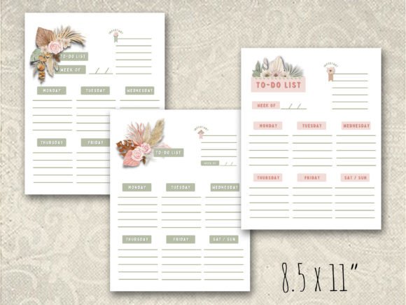 Download Boho Daily Weekly Schedule Planner Pages - Planner page Collection
