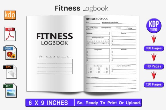 Download Fitness Log Book | KDP Interior - Kdp Collection
