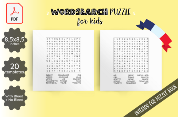 Download 20 WordSearch Puzzle KDP Template French - Kdp Collection