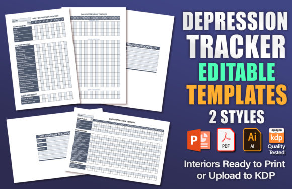 Download Depression Tracker Editable KDP Template - Kdp Collection