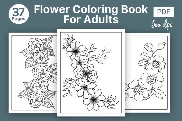 Download Flowers Coloring Low Content Book - Premium Resources