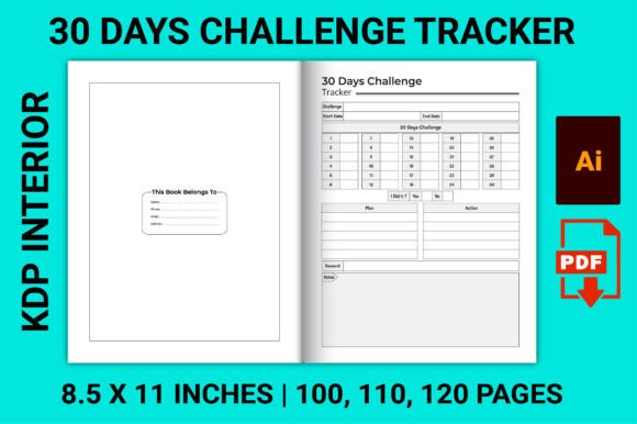 Download 30 Days Challenge Tracker - Kdp Interior - Kdp Collection